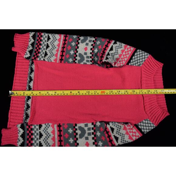Pink Fair Isles Striped Large Dog Winter Sweater Jacket Walmart Branded Size L - Picture 6 of 7